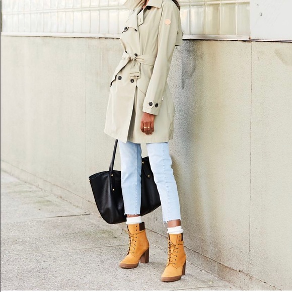 Timberland lace up Chunky Heel Nubuck boots 8.5 - Picture 2 of 8